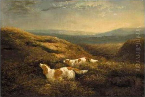 Two Spaniels On The Moors Oil Painting by Philip Reinagle