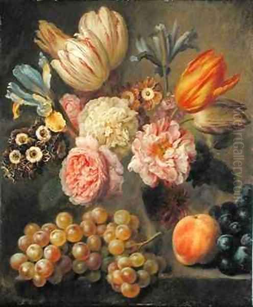 Flower Study Oil Painting by Balthasar Denner