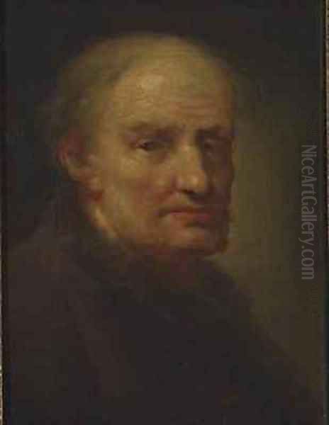 Head of an Old Man Oil Painting by Balthasar Denner