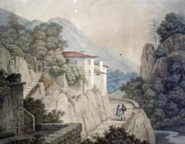 Bei Subiaco Oil Painting by Johann Christian Reinhart