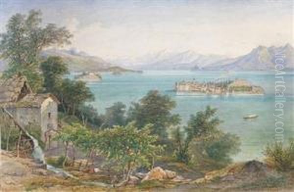 The Borromeanislands In The Lago Maggiore Oil Painting by Franz Reinhold