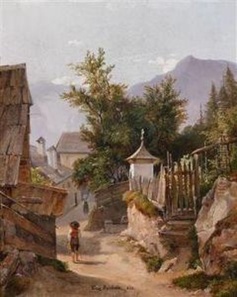 Partie Aus Dem Salzkammergut Oil Painting by Franz Reinhold