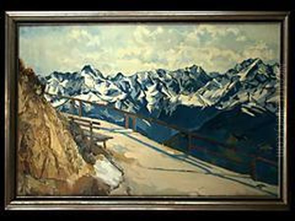 Blick Auf Die Alpspitze Bei Garmisch Oil Painting by Carl Reiser