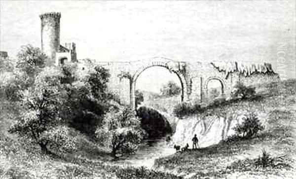 Ponte della Badia Vulci Oil Painting by George Dennis