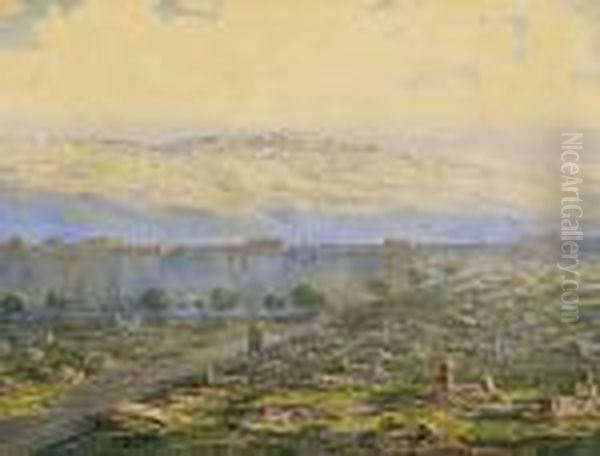 Jerusalem Oil Painting by Karoly Miksa, Karl Reissmann M