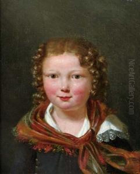 A Sweet Girl Oil Painting by Johann Baptist Reiter