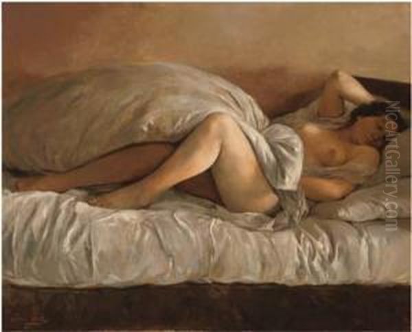 The Siesta Oil Painting by Johann Baptist Reiter