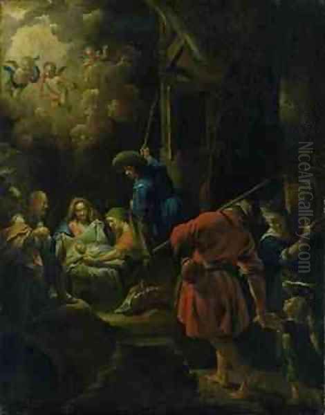 Adoration of the Shepherds Oil Painting by Hendrich Dittmars