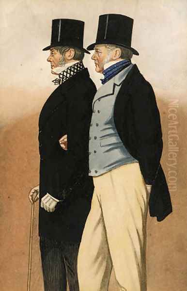 Admiral Rous and Mr Payne, three-quarter length Oil Painting by Joshua Dighton