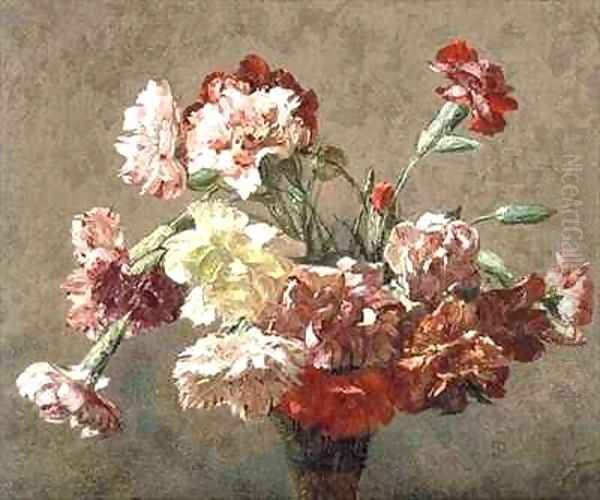 Vase of Carnations Oil Painting by Victoria Dubourg