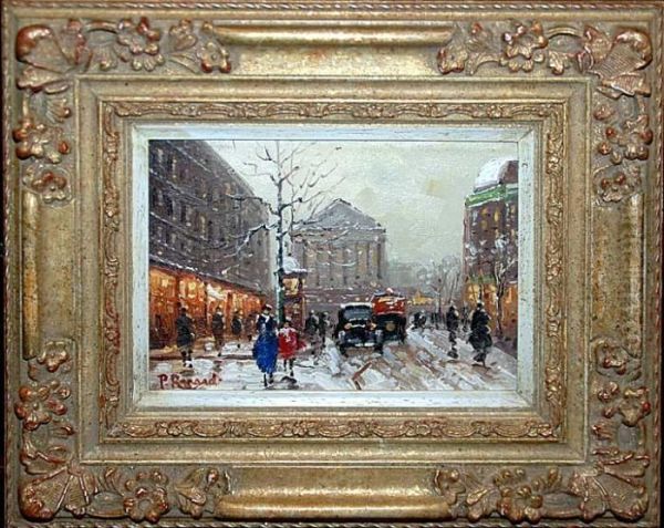 Paris Scene Oil Painting by Paul Renard