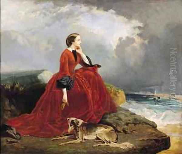 Empress Eugenie 1826-1920 at Biarritz Oil Painting by E. Defonds