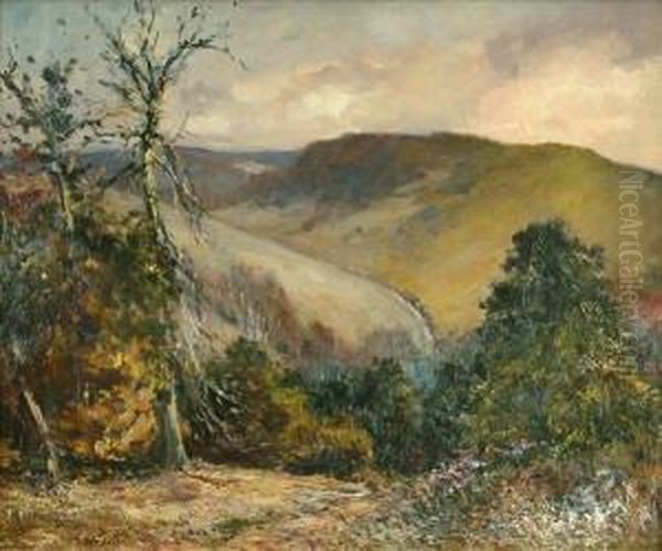 Rendall Rca An Extensivelandscape Oil Painting by Joseph Fred. Percy Rendell