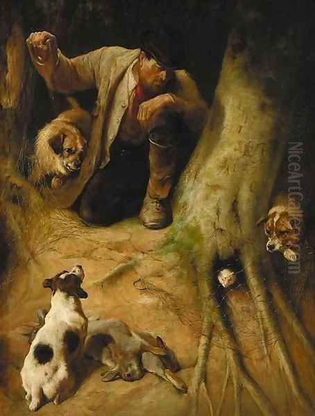 Ferretting Oil Painting by Edwin Douglas