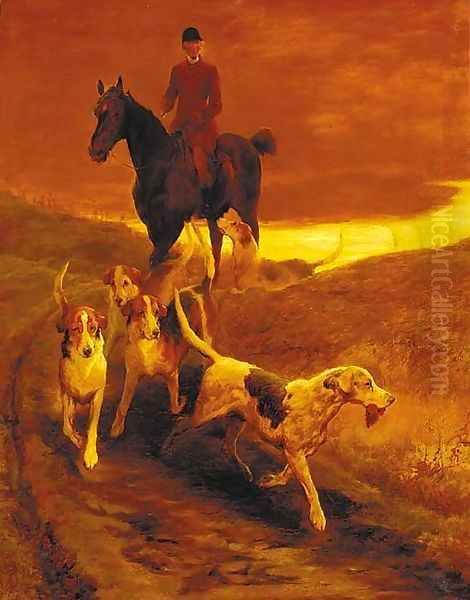 Mr James Pigg and Mr Jorrock's Hounds Oil Painting by Edwin Douglas