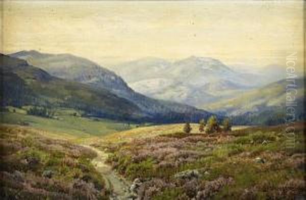 The Cairn Gorms - Ben Macdhui Oil Painting by George Melvin Rennie