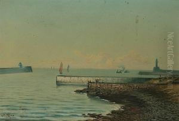 Aberdeen Harbour Oil Painting by George Melvin Rennie