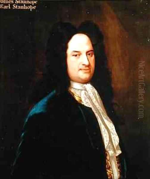 Portrait of James 1st Earl Stanhope 1673-1721 Oil Painting by Johann Van Diest