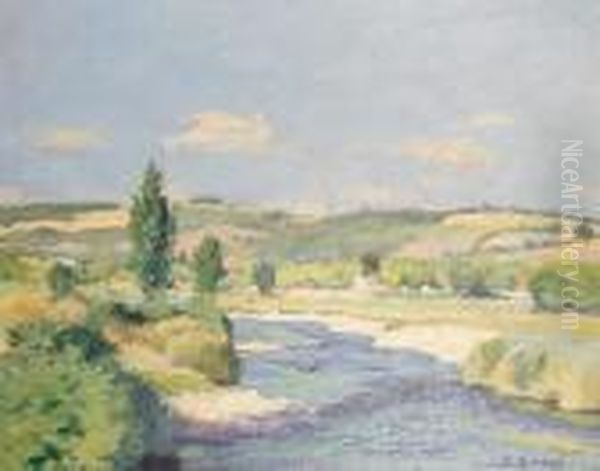 Saint Leon Sur Vezere - Dordogne Oil Painting by Jules Ernest Renoux