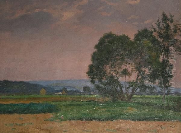 Country Landscape Oil Painting by Jules Ernest Renoux