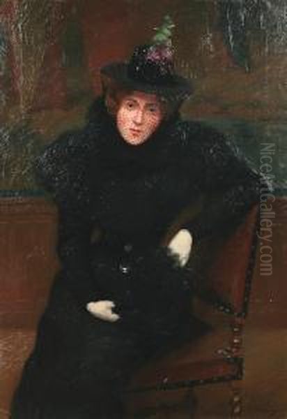 Madame Renoux - Femme Du Peintre Oil Painting by Jules Ernest Renoux