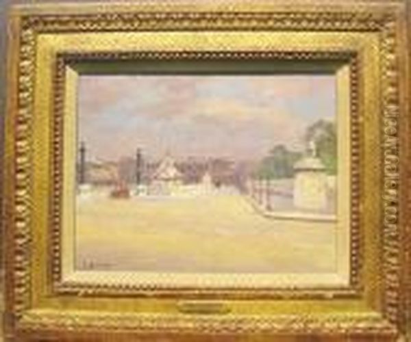 Place De La Concorde Oil Painting by Jules Ernest Renoux