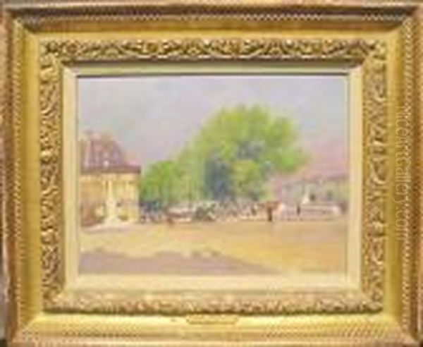 Quai De Conti - Place De L'institut Oil Painting by Jules Ernest Renoux