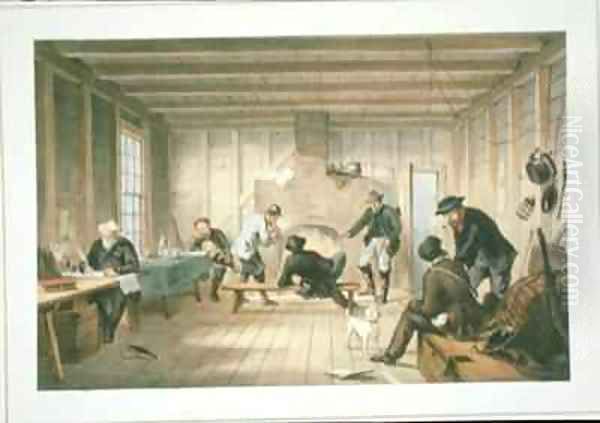 The Mess Room Telegraph House Trinity Bay Newfoundland in 1858 Oil Painting by Robert Dudley