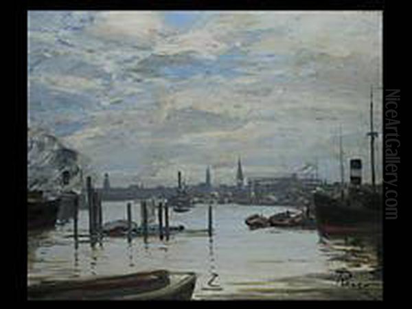 Der Hamburger Hafen Oil Painting by Alfred Renz