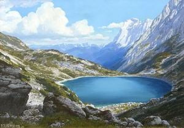 Gebirgssee. Oil Painting by Rudolf Reschreiter