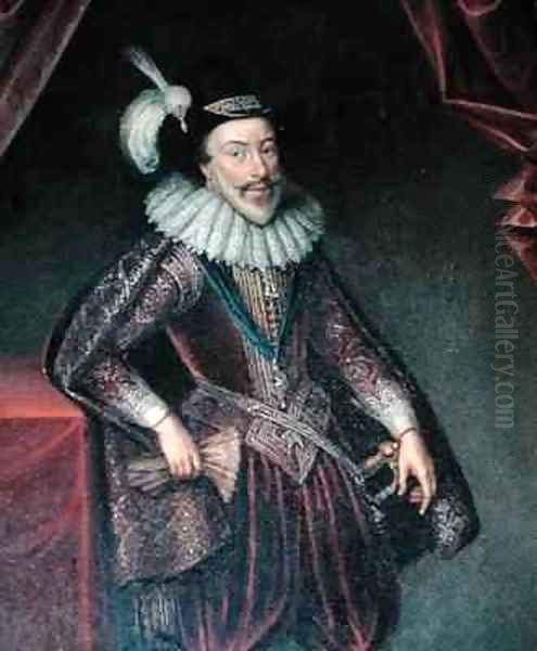 Portrait of William Stanley 1561-1642 6th Earl of Derby 2 Oil Painting by William Derby