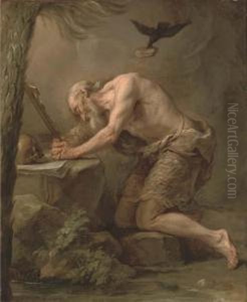 Saint Paul The Hermit Oil Painting by Jean II Restout