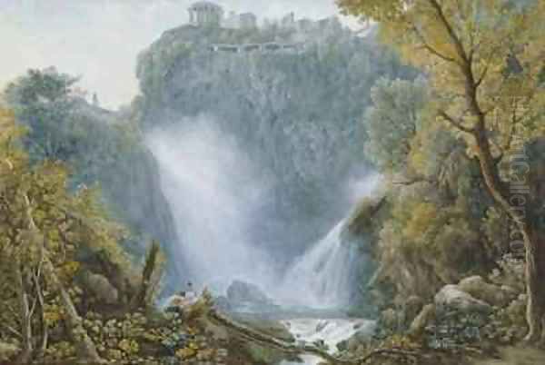 Falls of Tivoli Oil Painting by Abraham Louis Rudolph Ducros