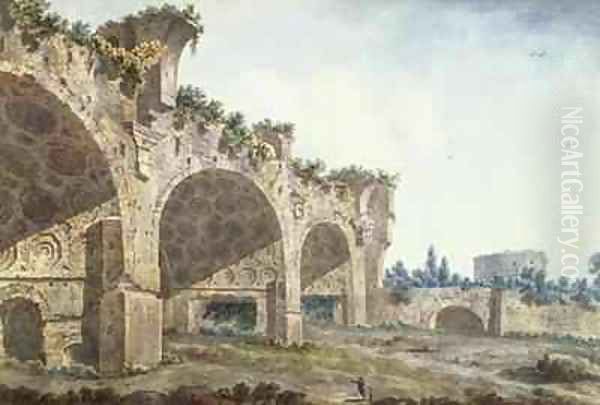 The Basilica of Maxentius Rome Oil Painting by Abraham Louis Rudolph Ducros