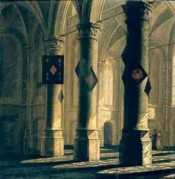 Interior of a Church Oil Painting by Anthonie Delorme