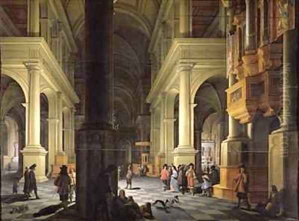 Interior of a Temple 1652 Oil Painting by Anthonie Delorme