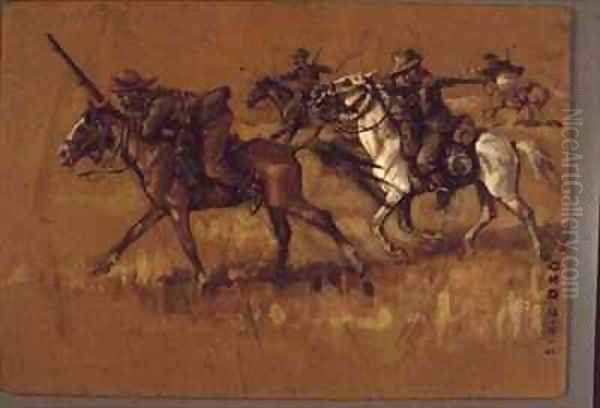 Mounted Boers in Action by C. Dixon