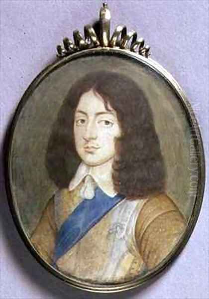 Portrait Miniature of Charles II 1630-85 Oil Painting by David Des Granges