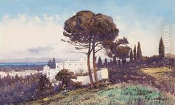 Villa Rais, Alger. Oil Painting by Alphonse Rey