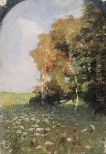 Paesaggio - Studio Oil Painting by Enrico Reycend