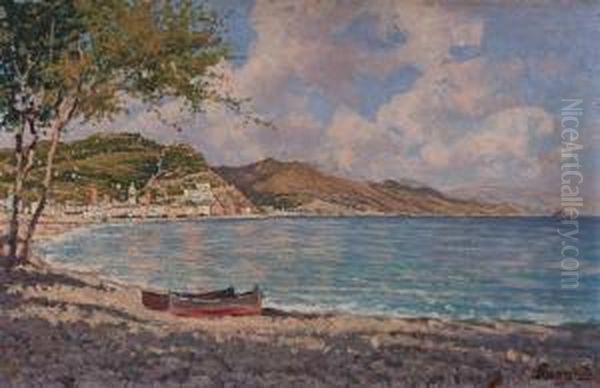 Il Golfo Di Noli Oil Painting by Enrico Reycend