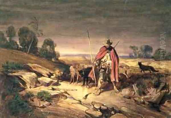 The Return of the Shepherd Oil Painting by Gabriel-Alexandre Descamps