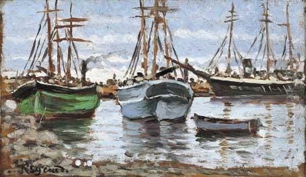 Nel Porto Di Savona Oil Painting by Enrico Reycend