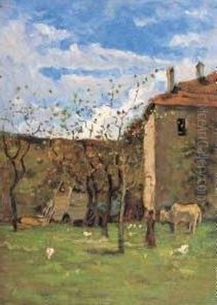 In Campagna Oil Painting by Enrico Reycend