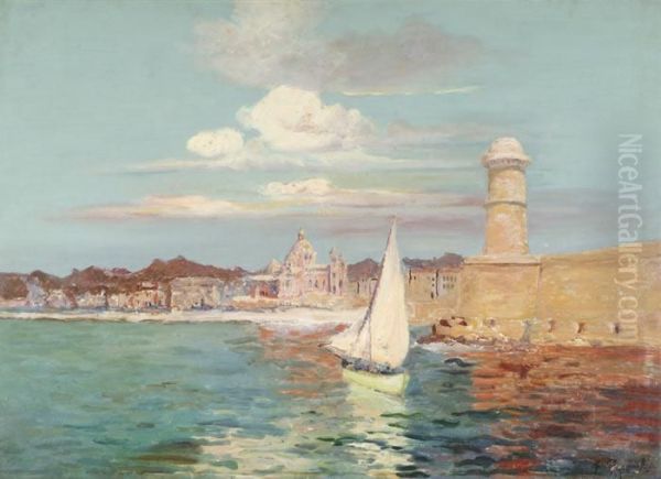 Le Port De Marseille Oil Painting by Francois Reynaud