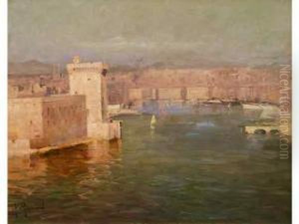 Entree Du Vieux-port. Oil Painting by Marius Reynaud