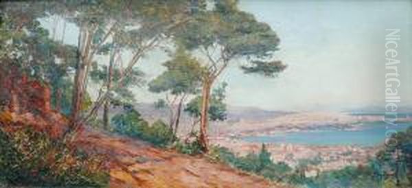 Baied'alger Vue Du Chemin Des Arcades Oil Painting by Marius Reynaud