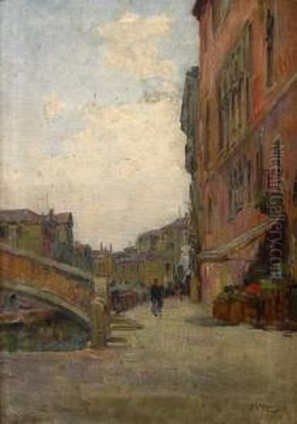 Le Canal De La Douane. Oil Painting by Marius Reynaud