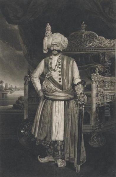 Hyder Ali Of Mysore Oil Painting by Samuel William I Reynolds