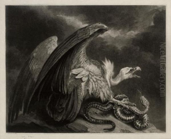 Vulture And Snake Oil Painting by Samuel William I Reynolds